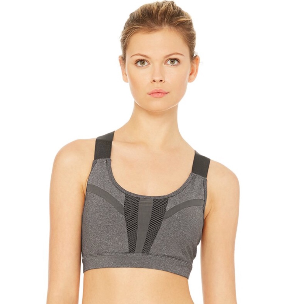 ALO Yoga • Stormy Grey Equalize Padded Sports Bra - Picture 2 of 8